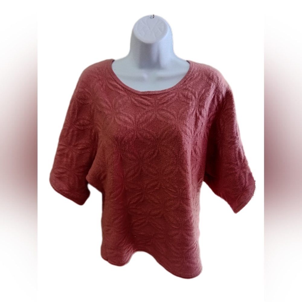Pink Textured Knit Sweater